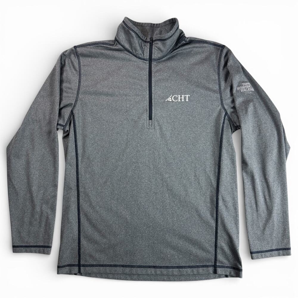The North Face Quarter Zip Pullover Mens Large Gray Fleece Sweater Outdoor